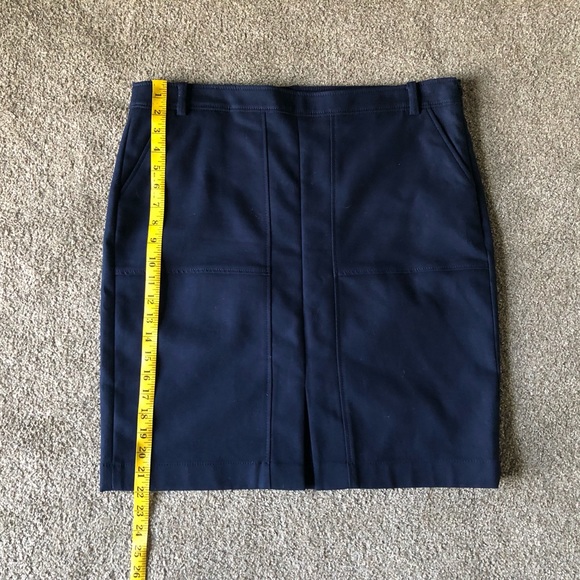 Anne Klein Skirt sz 12 Workwear Career Pencil Straight Pockets Navy Classic - Picture 3 of 13